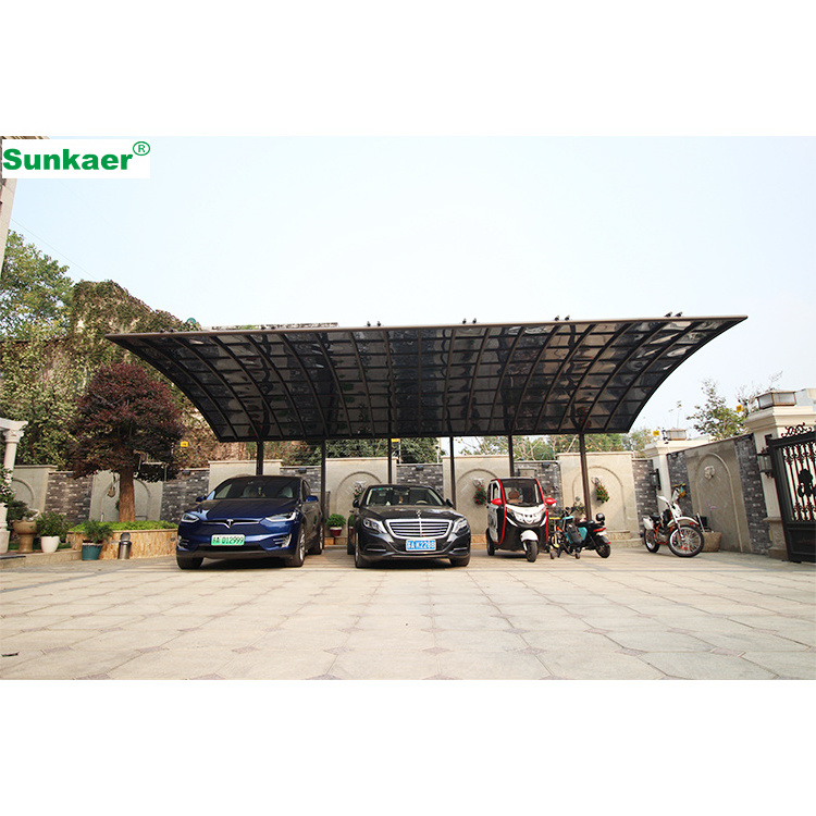 Factory price outdoor sun shelter garages awning  polycarbonate cover aluminum commerical carports Canopy Cover