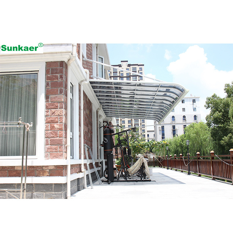 Wholesale anti rust deck lounger roof rainproof waterproof aluminium terrace Roofing Material Polycarbonate Canopy