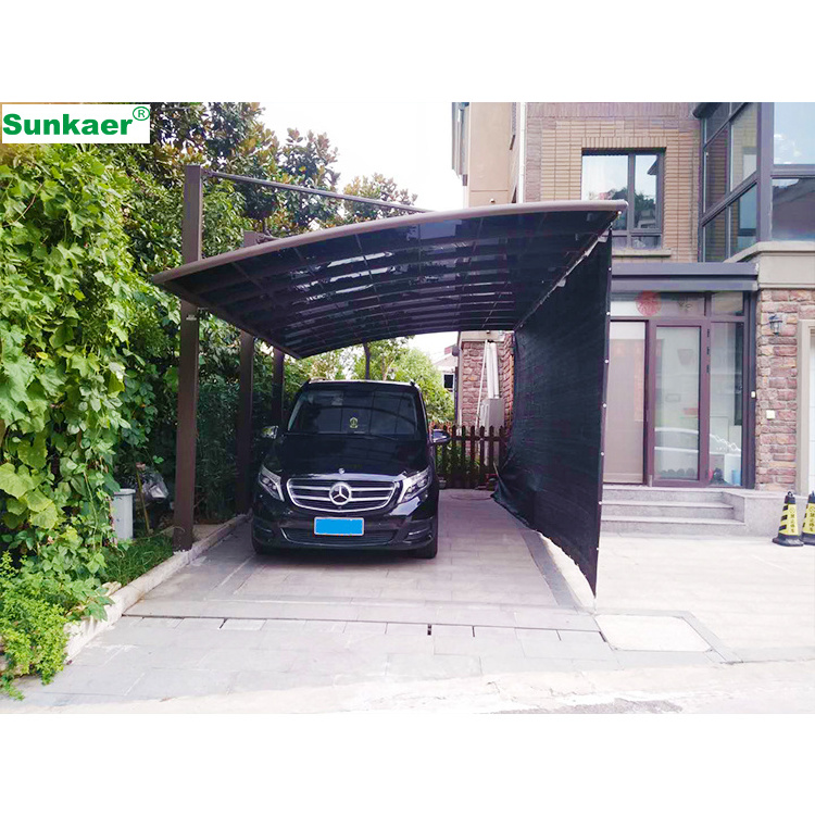 Sun shade driveway gate canopy carports polycarbonate car port aluminum car parking shed Metal Carports Sale