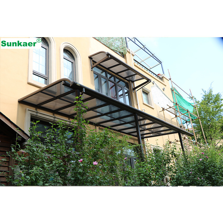 Quick shipment UV blocked metal frame terrace gazebo canopy patio awning Aluminum Polycarbonate Awning Canopy Shade Cover