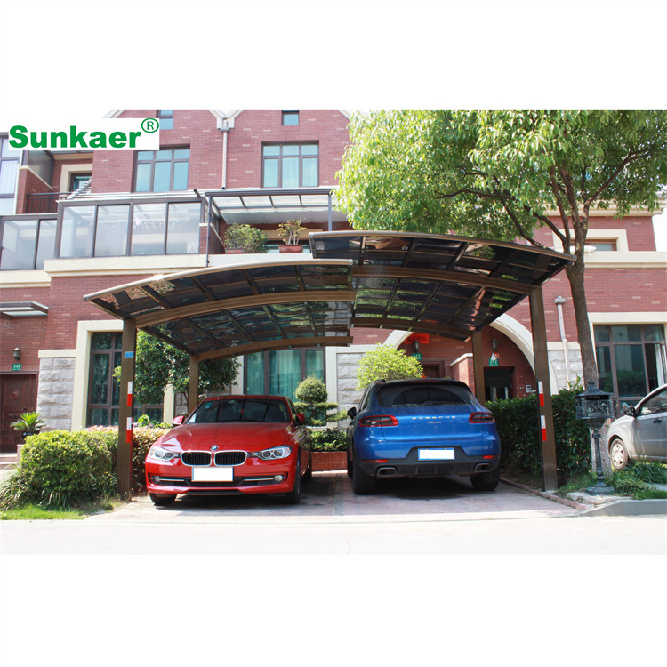 Outstanding quality fiberglass car parking shed shade net material aluminum carport parts