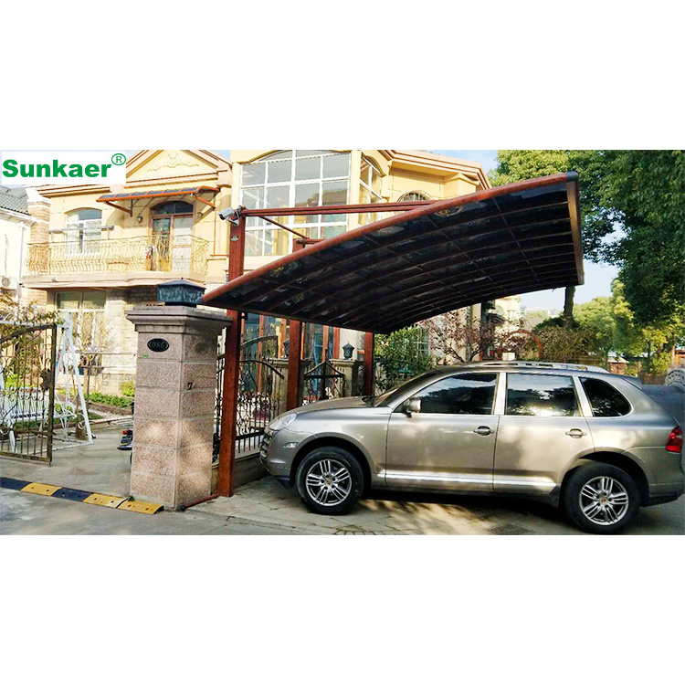 Sun shade driveway gate canopy carports polycarbonate car port aluminum car parking shed Metal Carports Sale