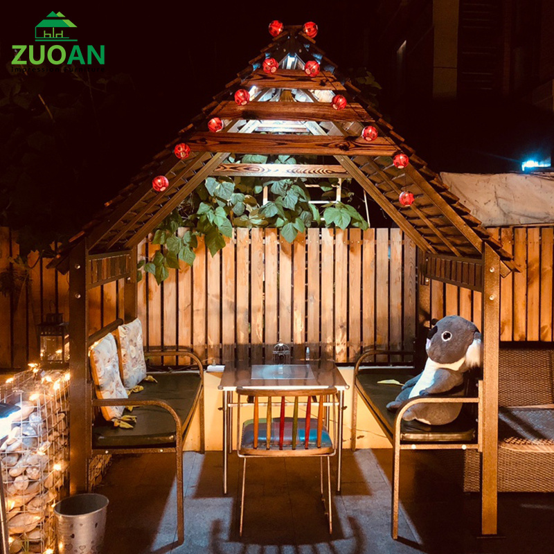 Popular outdoor wpc pavilion garden bar restaurant wooden gazebo small house wooden gazebo for garden gazebo outdoor