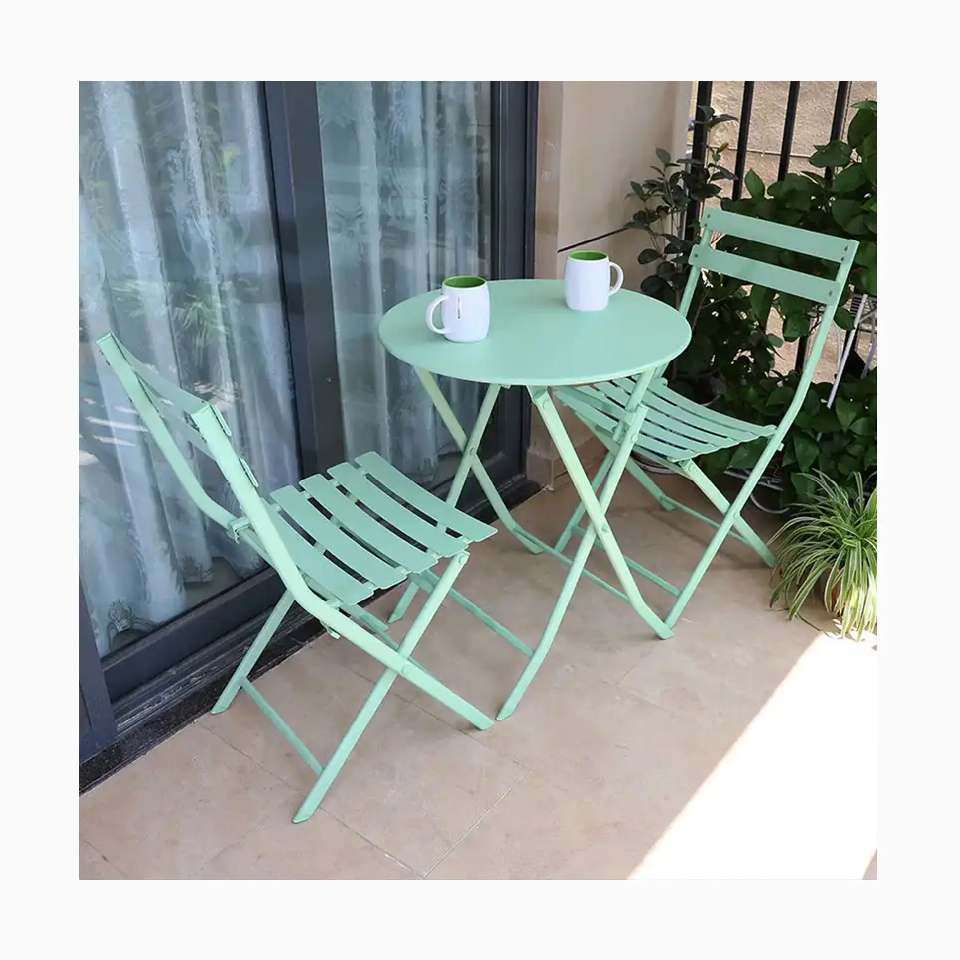 [ZUOAN IMPRESSIVE]Foldable Plastic Chair Table Set Outdoor/Indoor Furniture Set Garden Patio Balcony Leisure Portable Furniture