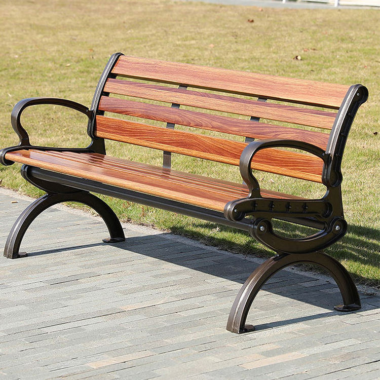 Custom Design Vintage Rustic Outdoor Classic Park Wpc Wood Street Chair Bench With Back