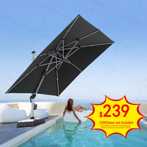 2023 Large Top Sale Waterproof Double Canopy Outdoor Umbrella 11ft Beach Aluminum Cantilever Garden Parasols Patio Umbrellas