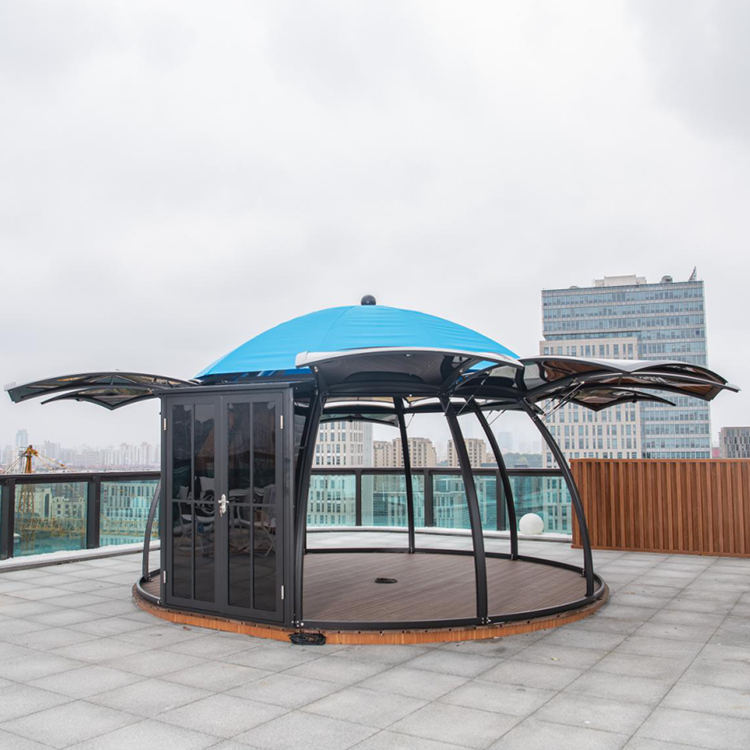 Unique Design The Powder-coated Aluminum Frame Waterproof Garden Round Gazebo