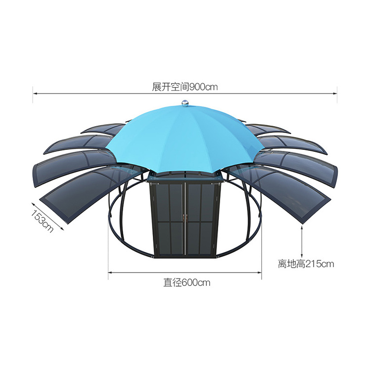 Unique Design The Powder-coated Aluminum Frame Waterproof Garden Round Gazebo