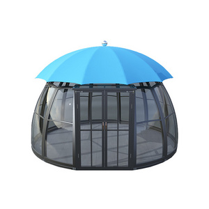 Unique Design The Powder-coated Aluminum Frame Waterproof Garden Round Gazebo