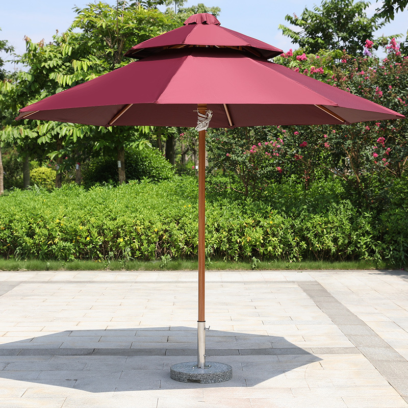 2021 Bamboo look Aluminum 6 Piece Patio Set With Huge Umbrella For Patio Round Patio Table With Umbrella Hole