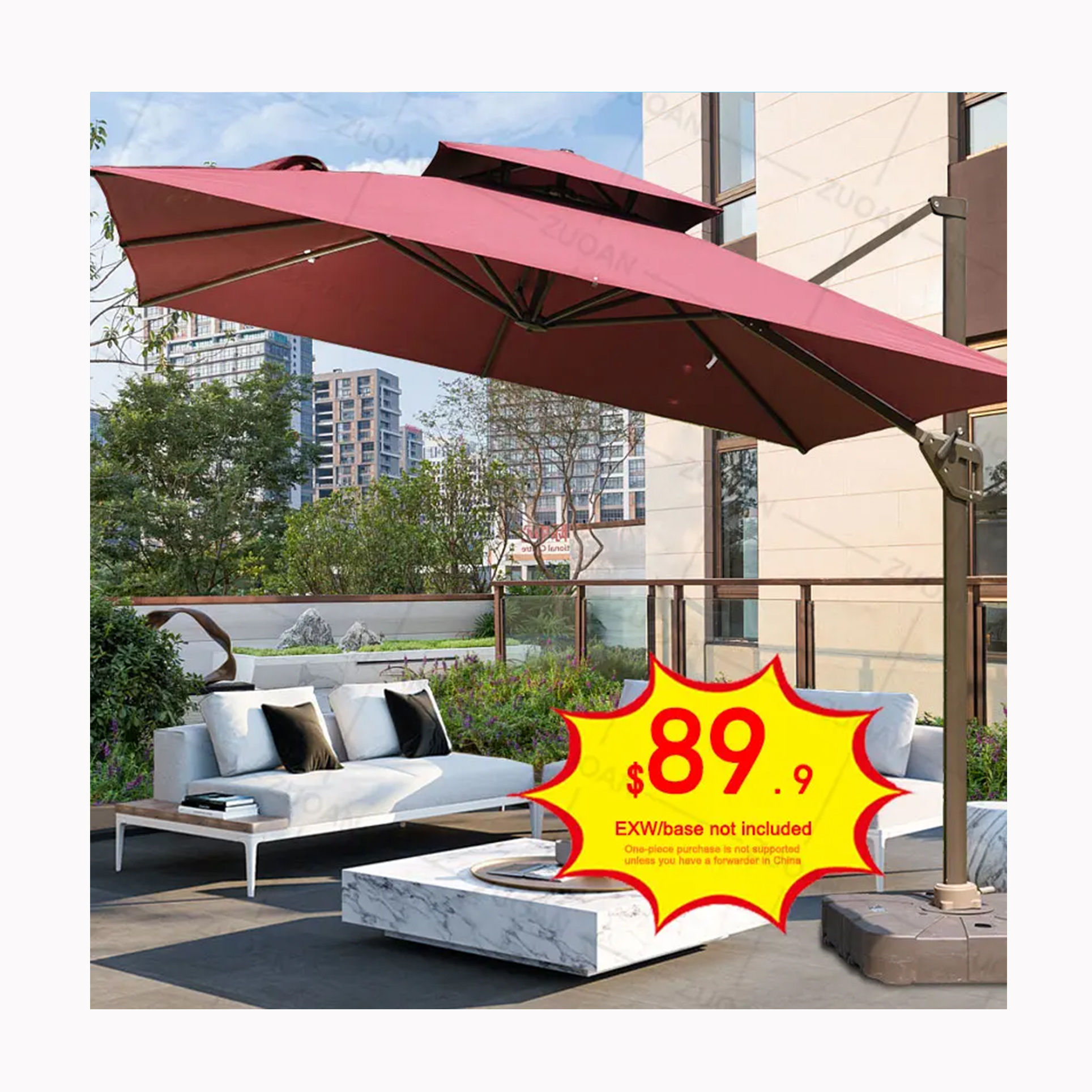 2023 Best Sale Waterproof 9ft Aluminum Roma Patio Outdoor Market Parasols Big Garden Umbrella