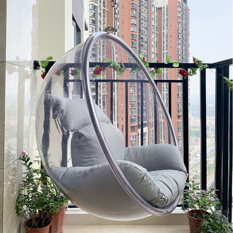 Leisure Garden Home Furniture Patio Swings Acrylic Hanging Swing Chair With Stand