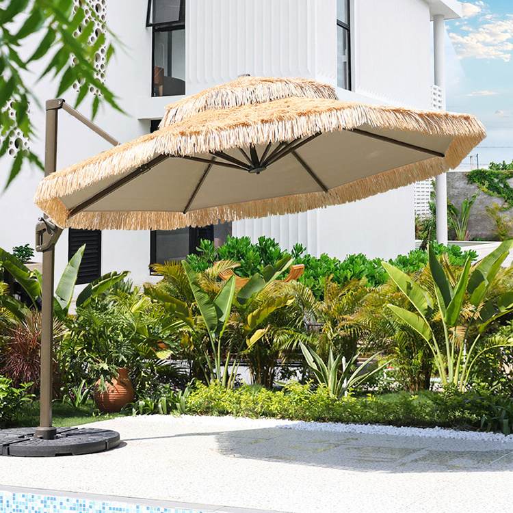 high quality outdoor tiki patio umbrella beach thatch roof straw parasol de plage en paille