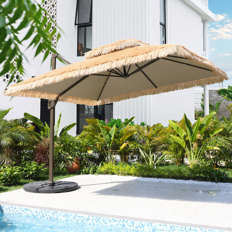 high quality outdoor tiki patio umbrella beach thatch roof straw parasol de plage en paille