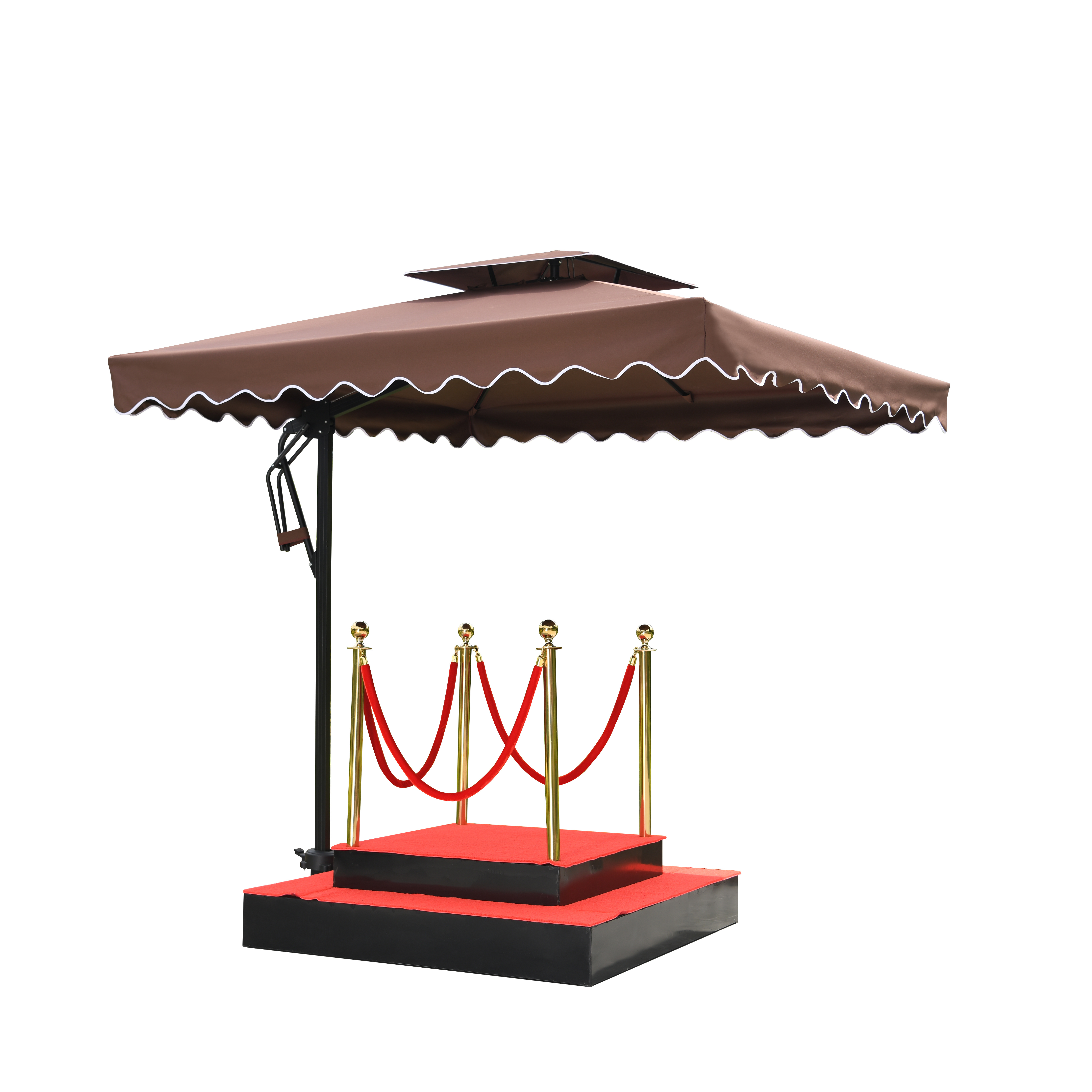 Windproof outdoor platform gazebo umbrellas security guard pavilion porch umbrella