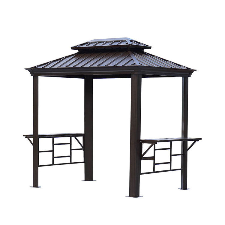 outdoor double steel roof hard top canopy sheds storage outdoor garden green house small gazebos for patios