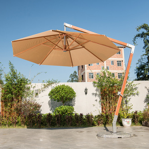 10ft offset hanging patio umbrella woond grain pole vintage shape pool side garden resort umbrella