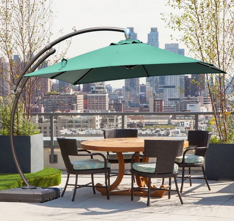 Large strong curved rod green coffee garden umbrella patio outdoor market parasols big garden umbrella