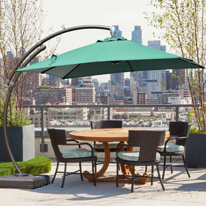 Large strong curved rod green coffee garden umbrella patio outdoor market parasols big garden umbrella