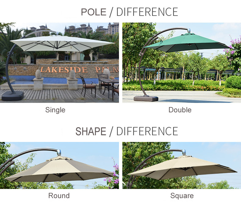 Large strong curved rod green coffee garden umbrella patio outdoor market parasols big garden umbrella