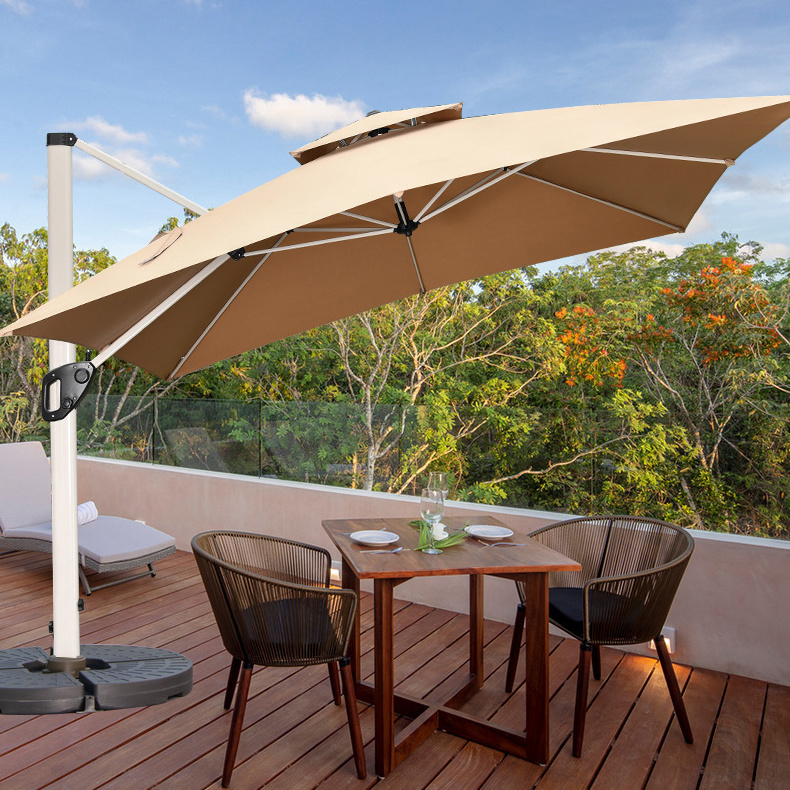 outdoor umbrella no wet canopy waterproof 3m square garden umbrella for roof top patio restaurant