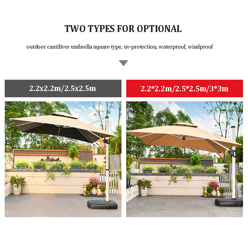 outdoor umbrella no wet canopy waterproof 3m square garden umbrella for roof top patio restaurant