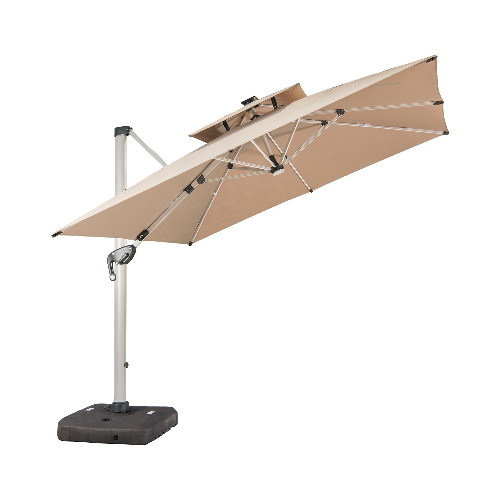 Amazing Ultra 4m Patio Umbrellas With Parasol Cover Square Outdoor Parasol Sun-brella Cantilever Umbrella with Movable Base