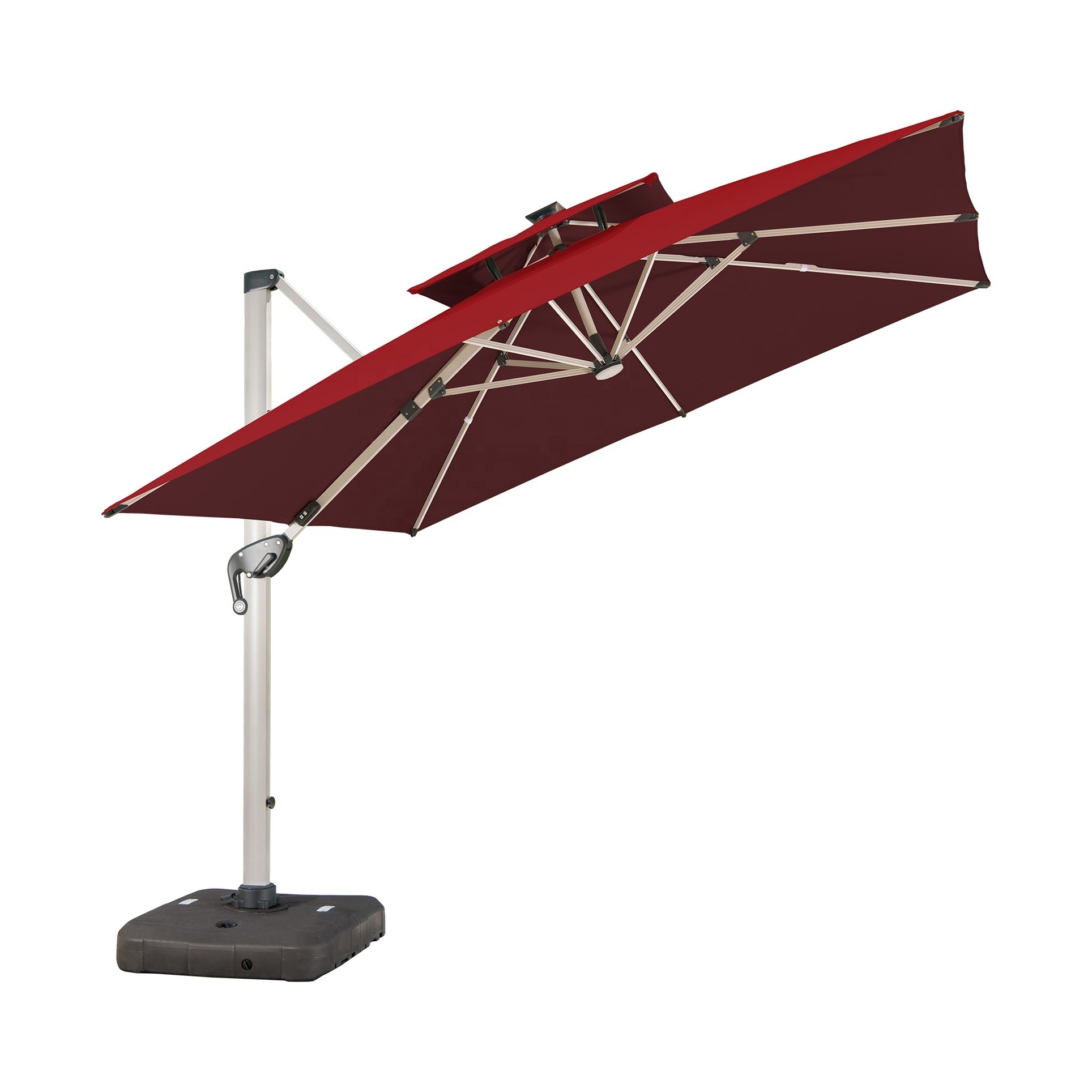 Amazing Ultra 4m Patio Umbrellas With Parasol Cover Square Outdoor Parasol Sun-brella Cantilever Umbrella with Movable Base