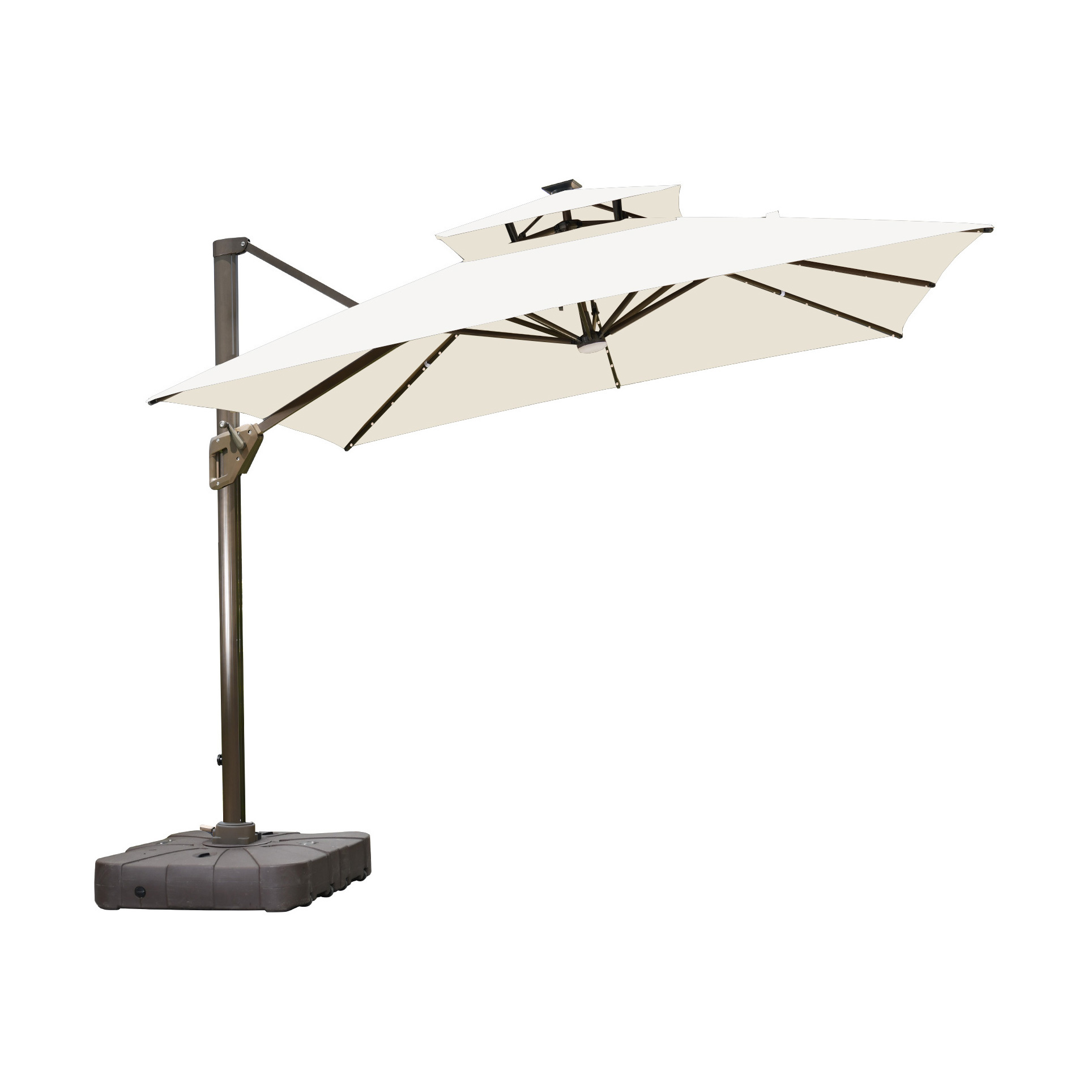 Outdoor garden patio umbrella aluminum pole  parasol umbrella  lighting umbrella with LED light