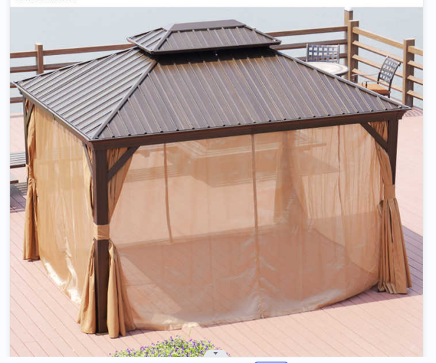 Outdoor Sunshade luxury garden patio Balcony leisure furniture square gazebo pergola Backyard aluminum gazebo