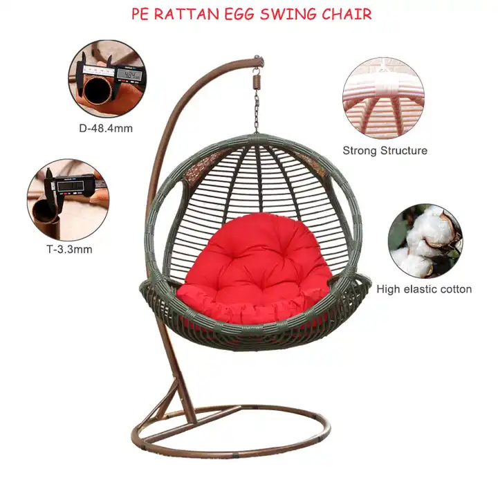 [ZUOAN IMPRESSIVE]Galvanized Steel Frame Living Room Indoor Outdoor Balcony Swing Rattan Round Swing Chair