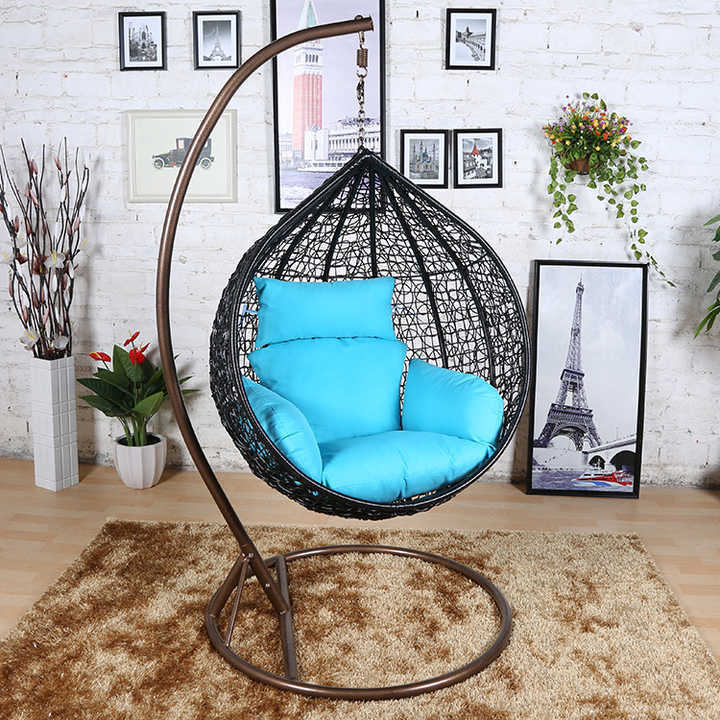 Outdoor furniture garden metal indoor hanging egg single rattan / wicker chairs leisure patio swings