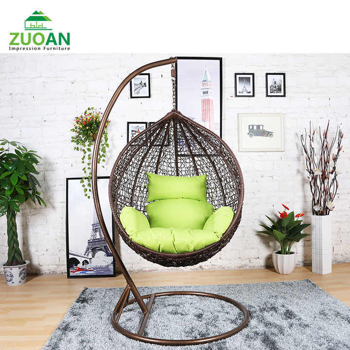 Outdoor furniture garden metal indoor hanging egg single rattan / wicker chairs leisure patio swings