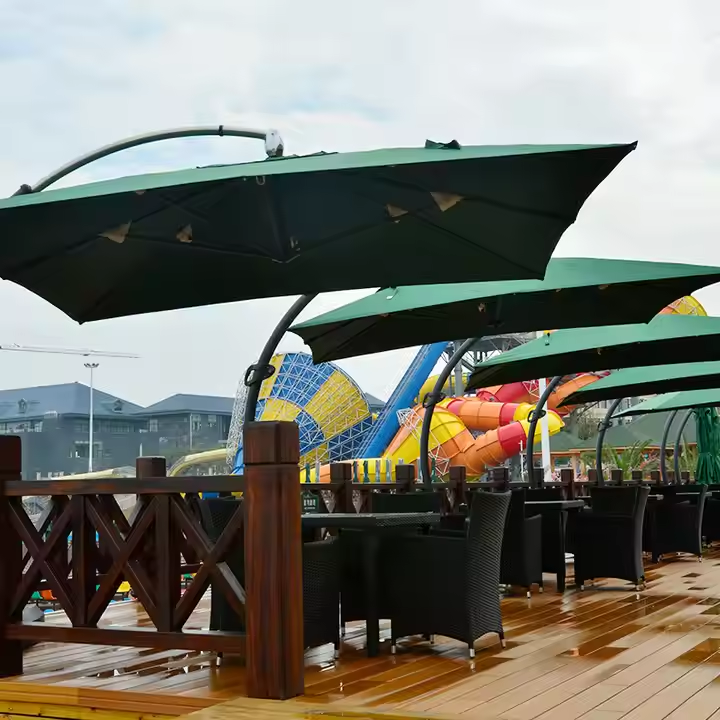 [ZUOAN IMPRESSIVE]Hotel Swimming Pool Restaurant Project Outdoor Parasol 4 Meter Rectangle Strongest Windproof Umbrella