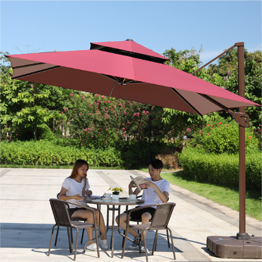 Promotion Courtyard Garden Restaurant Cafe Hotel Park Patio Outdoor Parasol Umbrellas with 130kg/60kg Water Tank Base