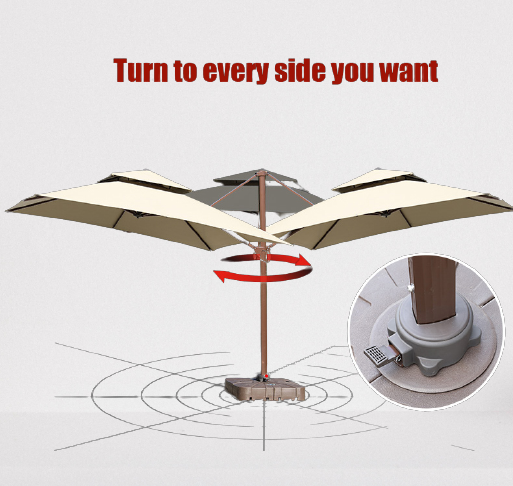 Promotion Courtyard Garden Restaurant Cafe Hotel Park Patio Outdoor Parasol Umbrellas with 130kg/60kg Water Tank Base