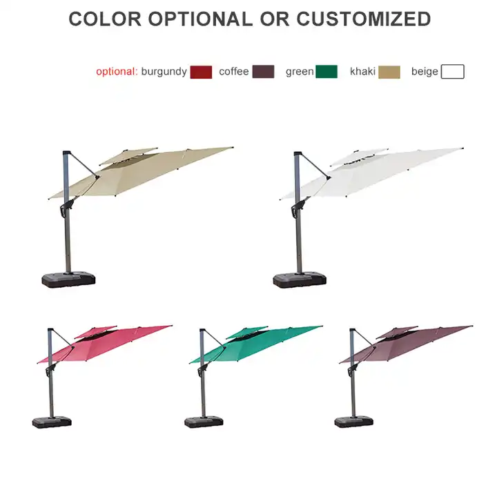 [ZUOAN IMPRESSIVE]Favorite Elegant Luxury Strongest Outdoor Parasol Solar Panel Storage Lamp Stripe Umbrella