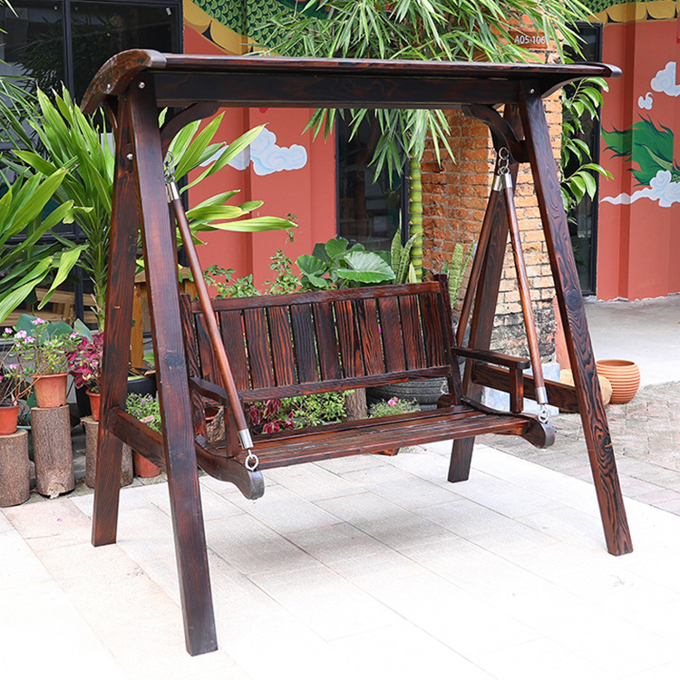 Solid Wood waterproof patio hanging swing chair garden patio swing for backyard outdoor