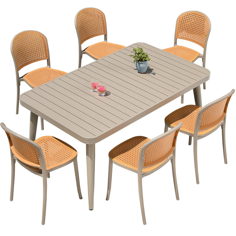 leisure outdoor tables plastic garden chair coffee shop waterproof PVC chairs and aluminum tables set outdoor