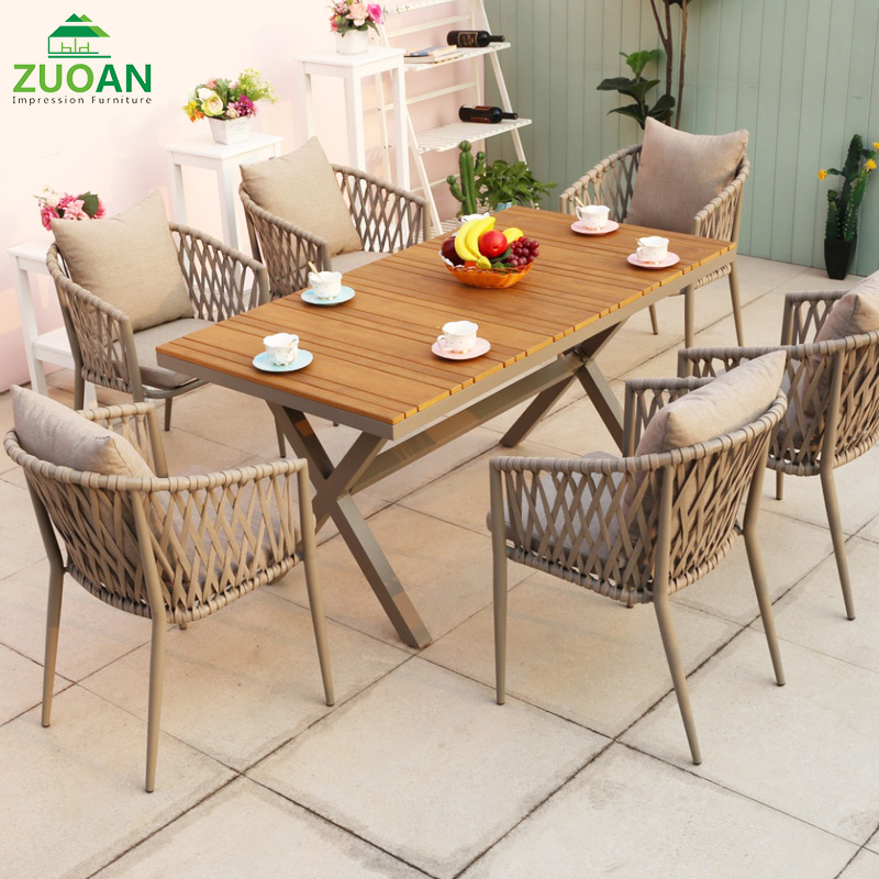 Zuoan Nordic simplicity comfortable metal barid rattan wicker chair sets for teatime dining indoor outdoor garden furniture