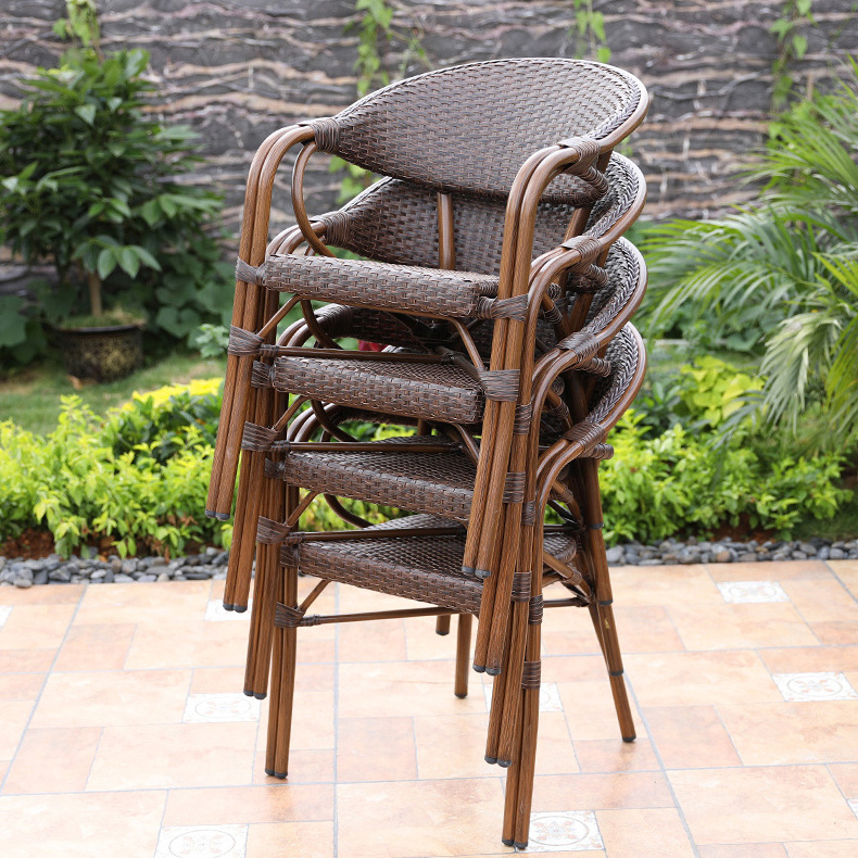 outdoor restaurant dining chairs rattan bar stool garden set plastic resin chair patio furniture