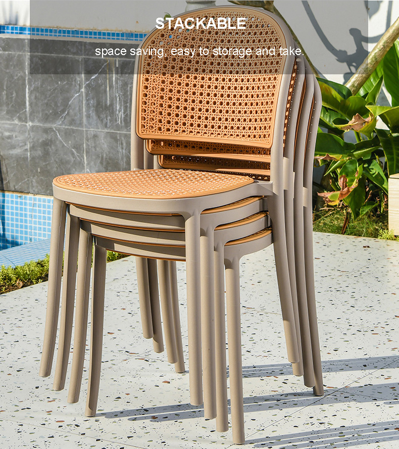 leisure outdoor tables plastic garden chair coffee shop waterproof PVC chairs and aluminum tables set outdoor