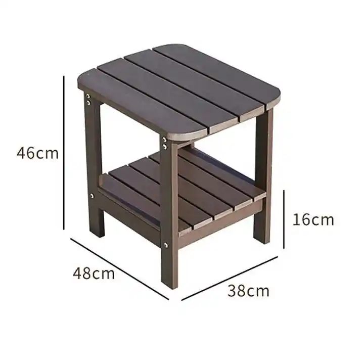 [ZUOAN IMPRESSIVE]Adirondack Plastic Wood Side Composite Swimming Pool Chair Table Set Mini Coffee Table