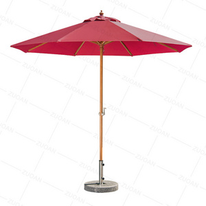 9ft/2.7m 8 ribs outdoor heavy duty center pole commercial table aluminium patio umbrella with marble base