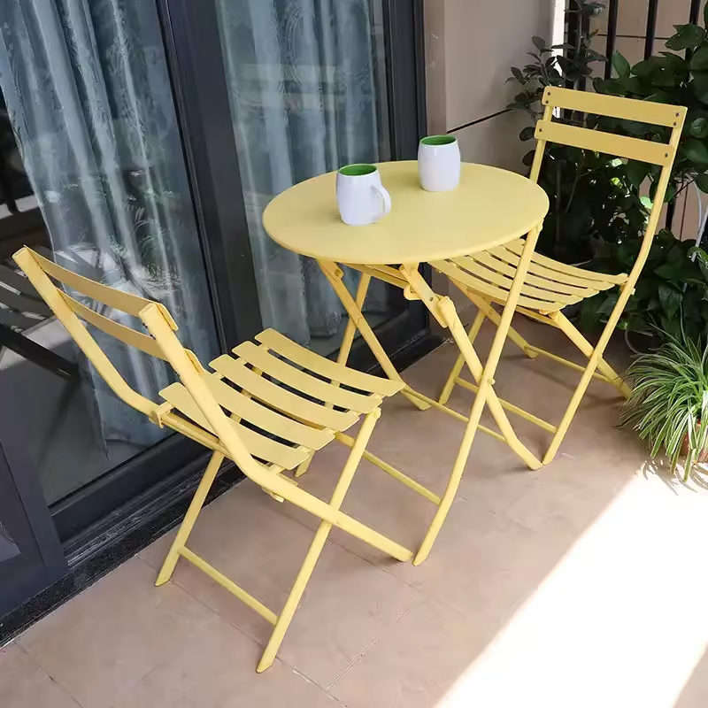 [ZUOAN IMPRESSIVE]Foldable Plastic Chair Table Set Outdoor/Indoor Furniture Set Garden Patio Balcony Leisure Portable Furniture