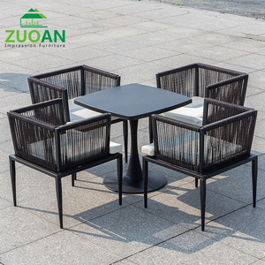 Modern Rattan Furniture Patio Garden Sets Rope Weaving Outdoor Tables And Chairs For Terrace