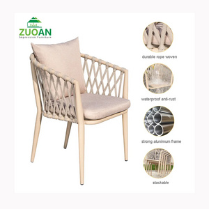 Outdoor Cafe Restaurant Furniture Patio Terrace Chairs Woven Rope Garden Set Garden Chairs