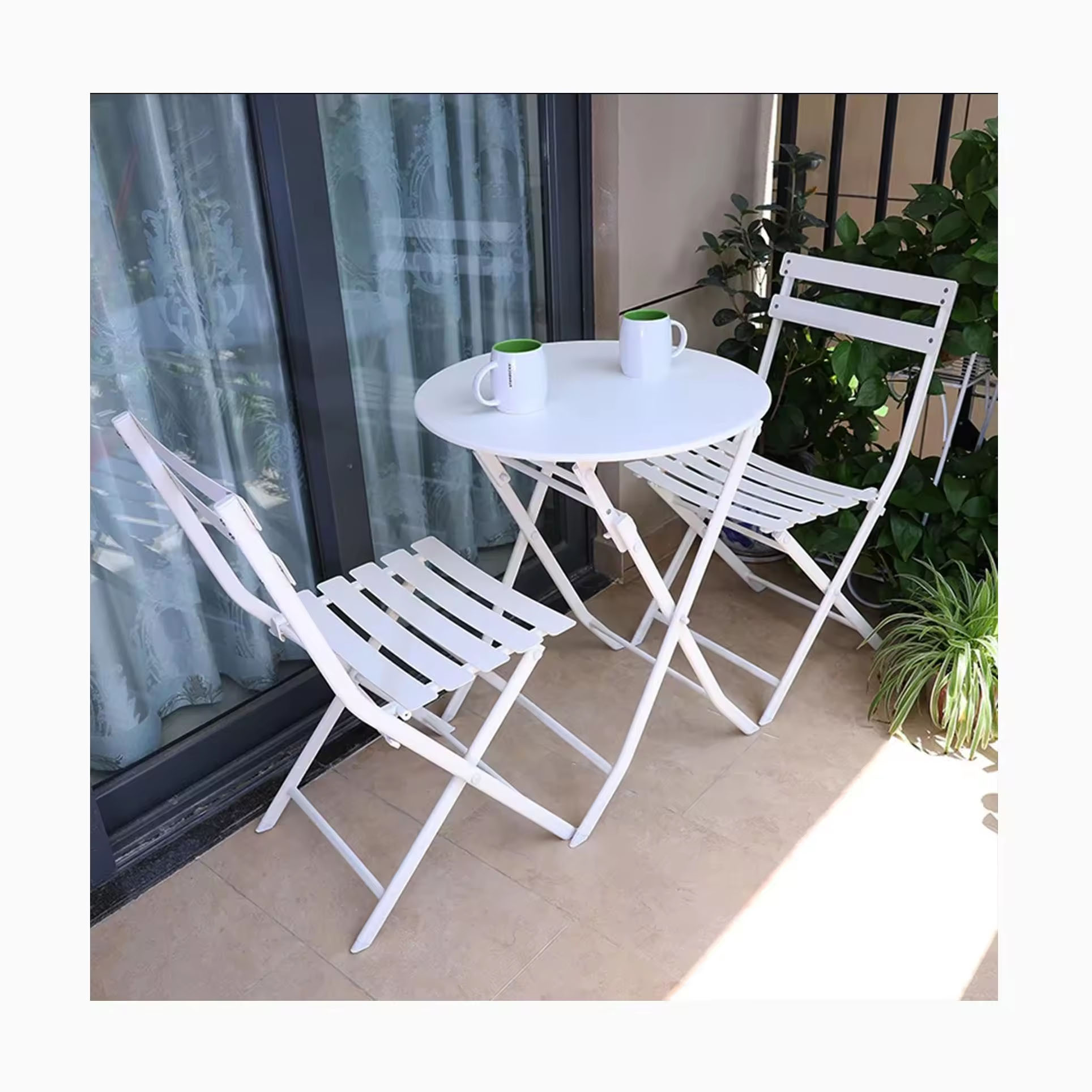 [ZUOAN IMPRESSIVE]Foldable Plastic Chair Table Set Outdoor/Indoor Furniture Set Garden Patio Balcony Leisure Portable Furniture