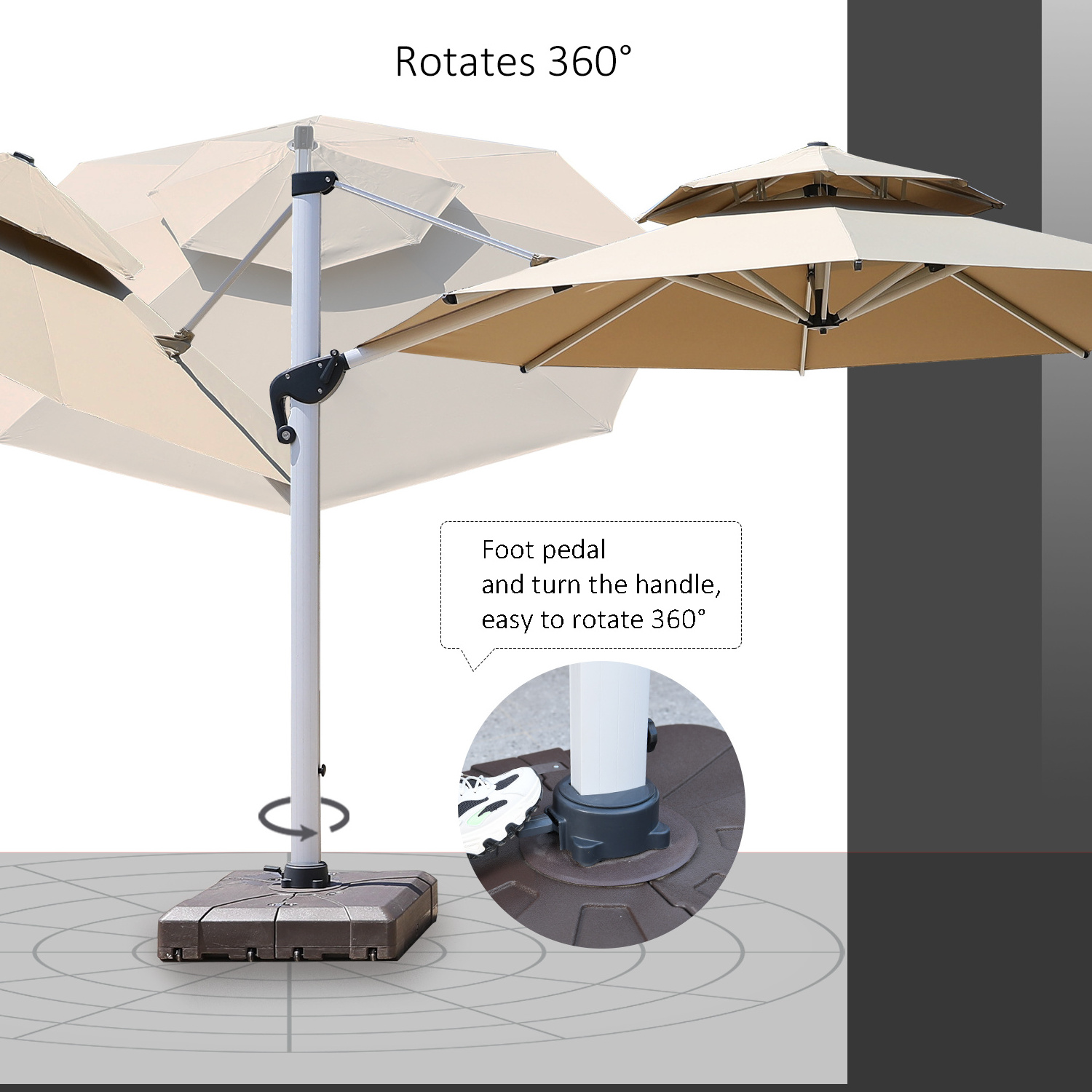 105mm Aluminum Pole Big Size Parasol Outdoor Patio Umbrella For Garden Sunshade Cover