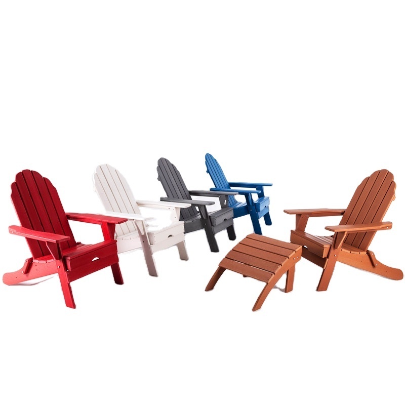 High Quality KD Waterproof Outdoor Furniture Garden Sets Plastic Resin Chair American Style Adirondack Chair